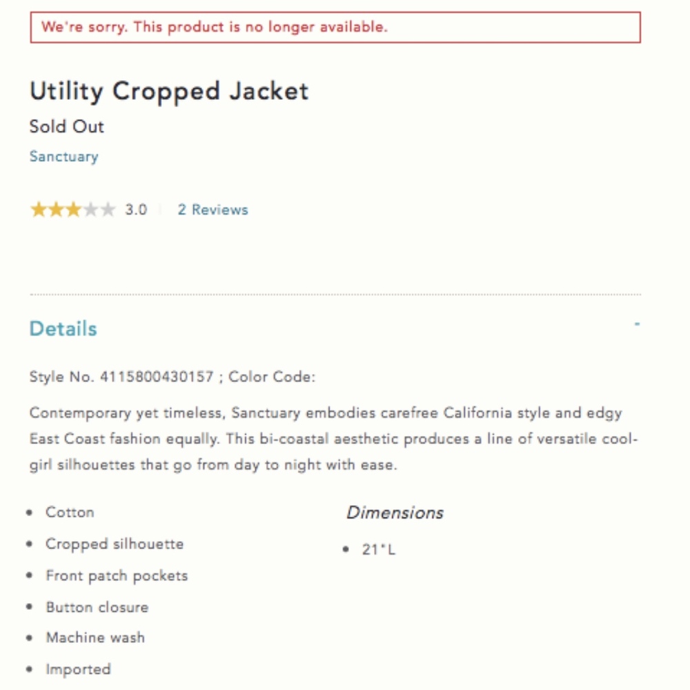 Sanctuary Cropped Utility Jacket - image 3